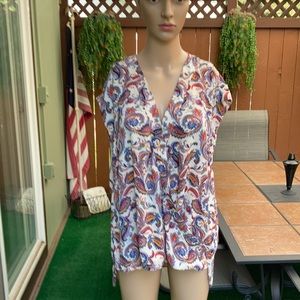 DR2 Sleeveless Paisley Print Top size L